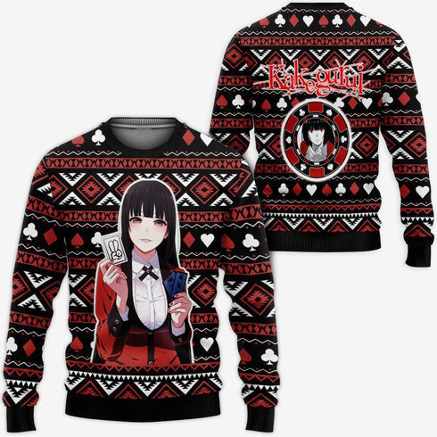 DivesArt - Yumeko Jabami Ugly Jultröja och Hoodie Anpassad Anime Kakegurui Xmas Presenter