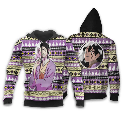 Divesart - Gen Asagiri Weihnachtspullover und Hoodie Custom Anime Dr. Stone Weihnachtsgeschenke
