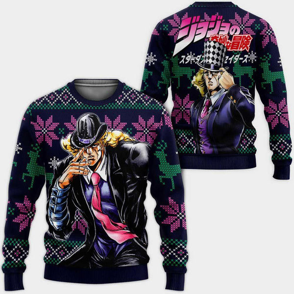 Divesart - Robert Speedwagon Weihnachtspullover und Hoodie Custom Anime Jojos Bizzare Adventure Weihnachtsgeschenke