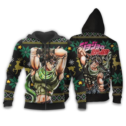 Divesart - Joseph Joestar Weihnachtspullover und Hoodie Custom Jojos Bizzare Adventure Anime Weihnachtsgeschenke
