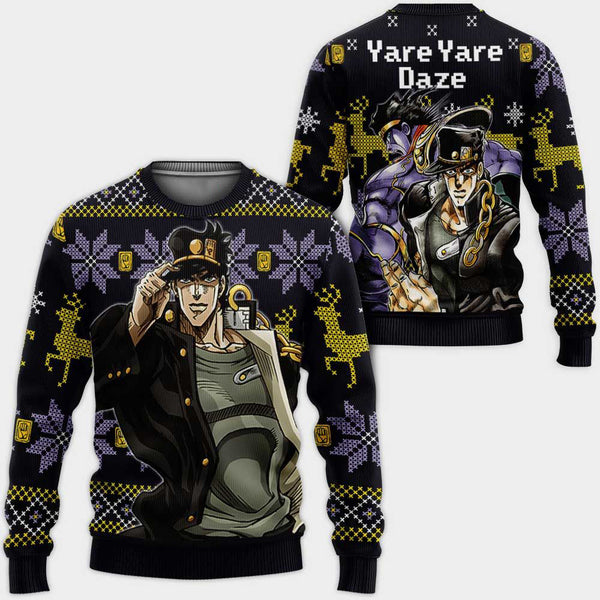 Divesart - Jotaro Kujo Weihnachtspullover und Hoodie Yare Yare Daze Custom Jojos Anime Weihnachtsgeschenke