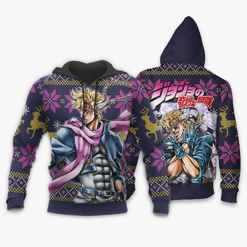 DiveSart - Caesar Anthonio Zeppeli Ugly Christmas Pull et sweat à capuche Jojo's Bizzare Adventure Anime de Noël