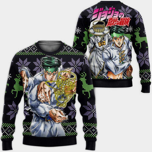 Divesart - Rohan Kishibe Ugly Christmas Sweater en Hoodie Custom Anime Jojo's Bizzare Adventure Xmas Gifts