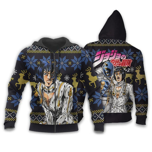 Divesart - Bruno Bucciarati Weihnachtspullover und Hoodie Custom Anime Jojos Bizzare Adventure Weihnachtsgeschenke