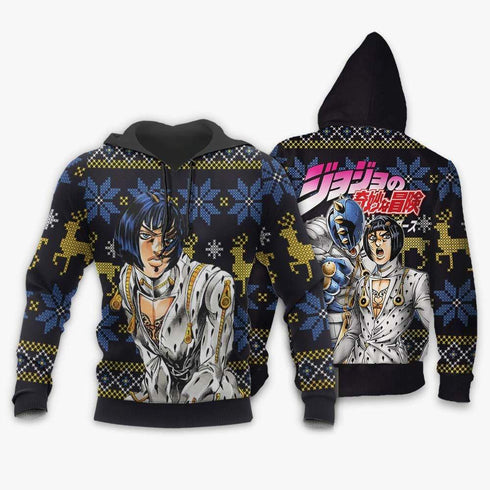 Divesart - Bruno Bucciarati Weihnachtspullover und Hoodie Custom Anime Jojos Bizzare Adventure Weihnachtsgeschenke