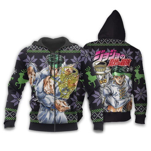 Divesart - Rohan Kishibe Ugly Christmas Sweater en Hoodie Custom Anime Jojo's Bizzare Adventure Xmas Gifts