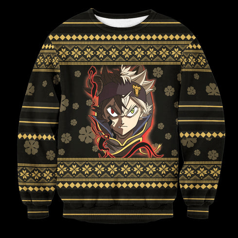 DivesArt - Black Clover Christmas Unisex Wool Sweater - Ugly Christmas Sweater