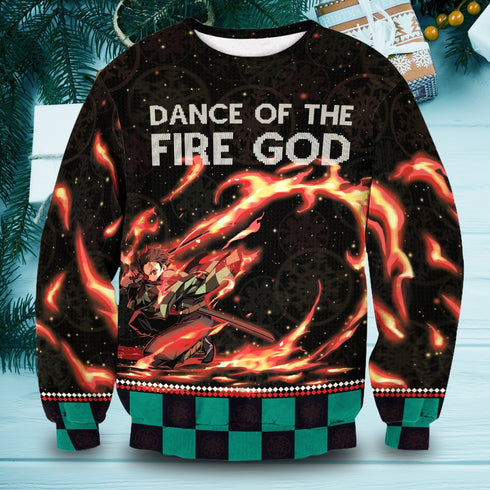 Divesart - Dance Of The Fire God Unisex wollen trui - lelijke kersttrui