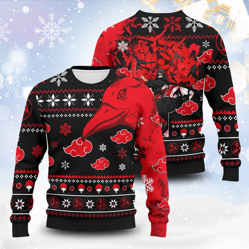 Itachi Summoning Crow Unisex Wool Sweater