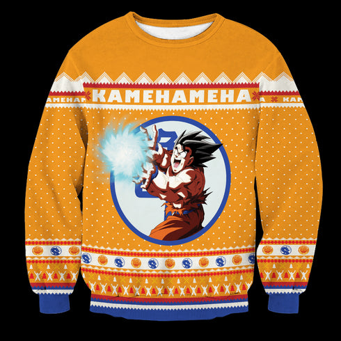 Divesart - Kamehameha kerst unisex wollen trui - lelijke kersttrui