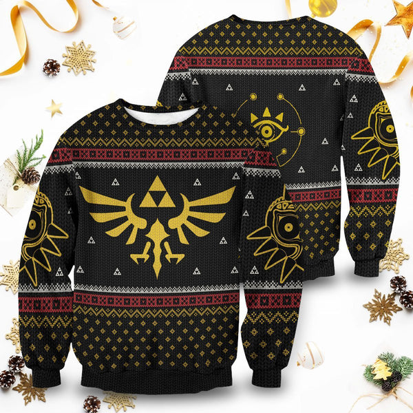 Divesart - Legend of Zelda Triforce Christmas Unisex villapaita - Ruma joulupaita