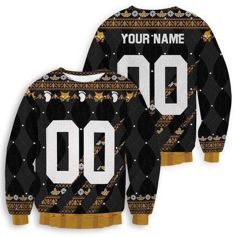 Divesart - Suéter de lana unisex de Navidad personalizado del equipo MSBY Black Jackals