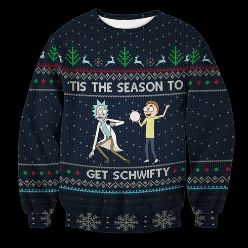 Divesart - Suéter de lana unisex Schwifty Christmas
