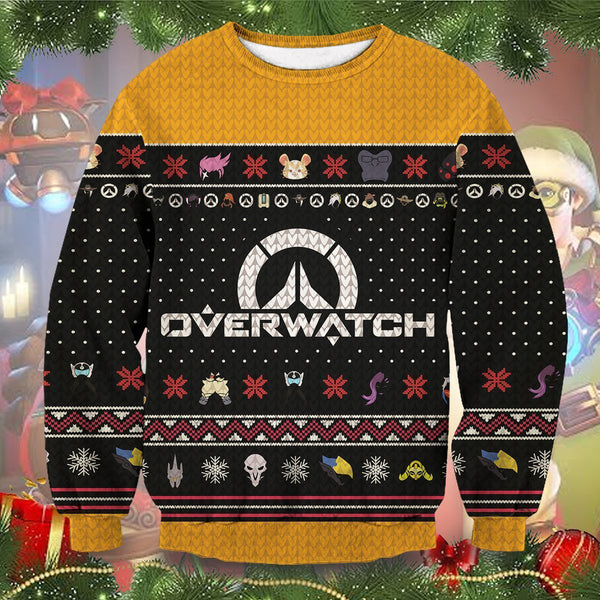 Divesart - Ultimate Overwatch Maglione di lana unisex natalizio - Brutto maglione natalizio