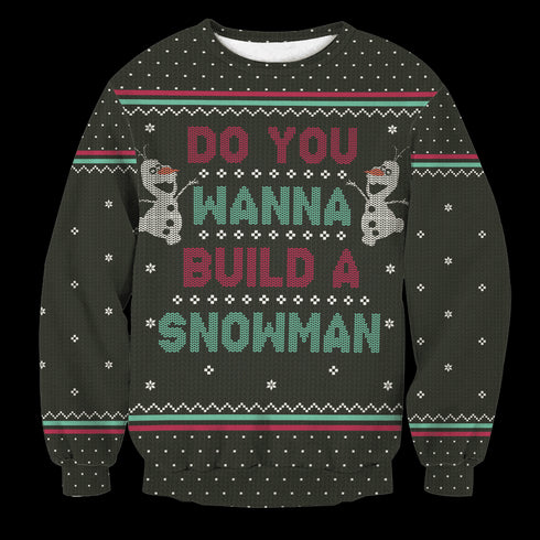 Wanna Build A Snowman Unisex Wool Sweater
