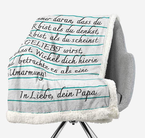 Divesart - Decke vom Vater an die Tochter - "Freundliche Worte an meine Tochter"