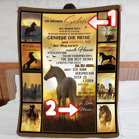 Divesart - Decke von Mutter zu Sohn - "Majestätischer Sonnenuntergang"