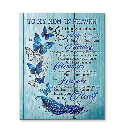 To My Mom In Heaven - Gift From Daughter Son - Matte Canvas, Print Wall Art