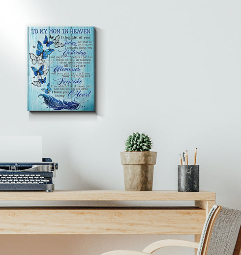 To My Mom In Heaven - Gift From Daughter Son - Matte Canvas, Print Wall Art