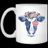 Cow With American Flag Shade And Flower Crown - Gift For Mom- White Mug