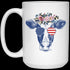 Cow With American Flag Shade And Flower Crown - Gift For Mom- White Mug