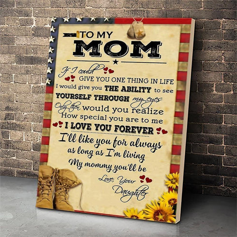 To My Mom Soldier Canvas Print Wall Art - Gift For Mom - Matte Canvas