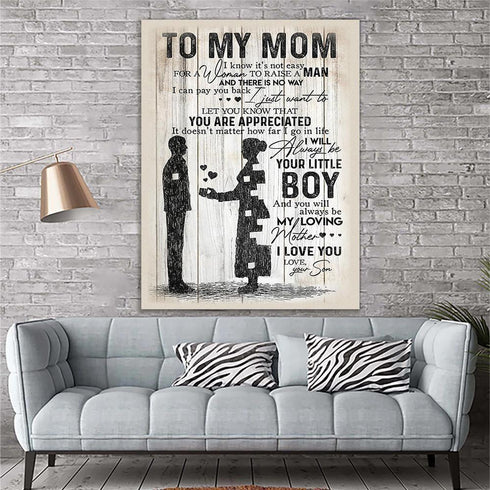 To My Mom Canvas Prints Wall Art - Perfect Gift For Mom - Matte Canvas