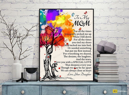To My Mom - Gift From Daughter - Framed Canvas