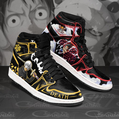 Luffy and Trafalgar Law Sneakers Custom OP Anime Shoes Friend Gifts