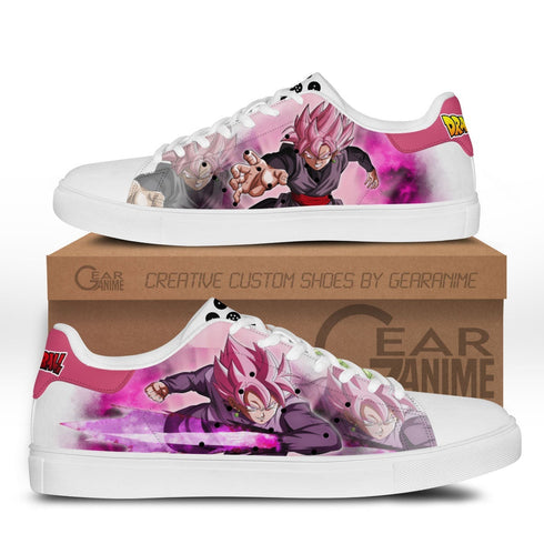 DB Goku Black Rose Skate Sneakers Custom Anime Shoes