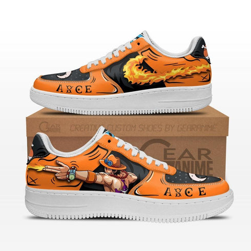 Portgas D Ace Air Sneakers Custom Fire Anime OP Shoes