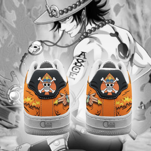 Portgas D Ace Air Sneakers Custom Fire Anime OP Shoes