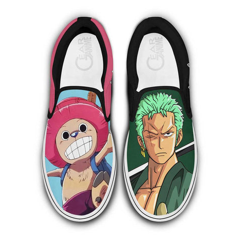 Chopper en Zoro Slip On Sneakers Aangepaste Anime OP-schoenen