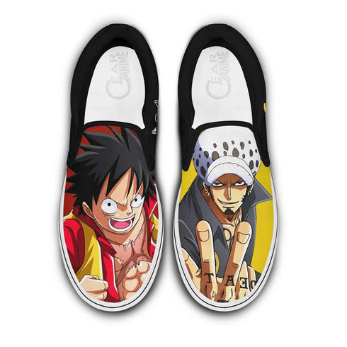 Luffy and Law Slip On Sneakers Custom Anime OP -kengät