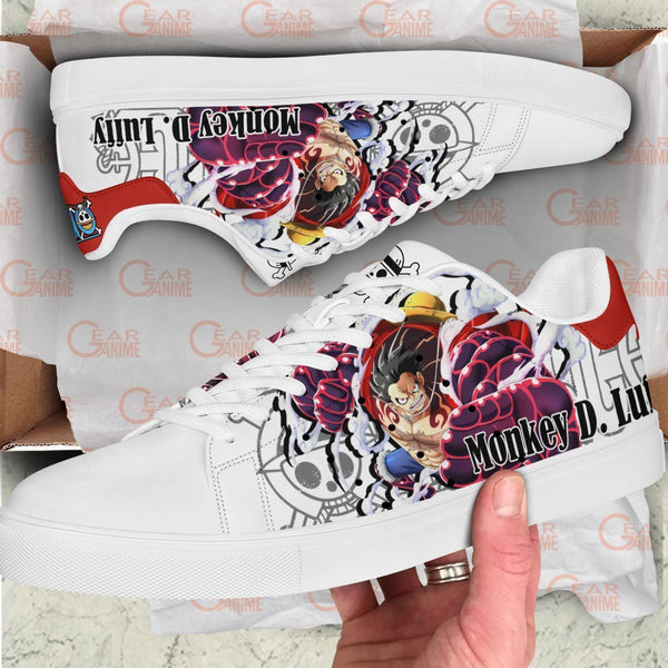 Monkey D Luffy Skate Sneakers Custom Anime OP Shoes Gift Idea