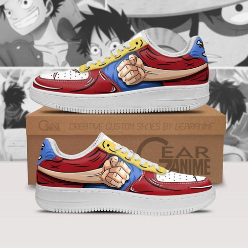 Luffy Gomu Gomu Air Sneakers Custom Anime OP Shoes