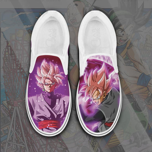 Goku Black Rose Slip On Sneakers Canvas Dragon Ball Custom Anime Schoenen