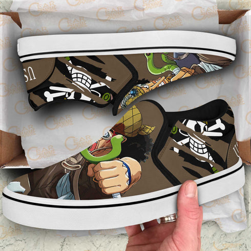 Usopp Slip On Sneakers OP Custom Anime Shoes