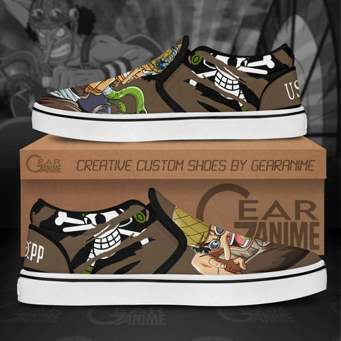Usopp Slip On Sneakers OP Custom Anime Shoes