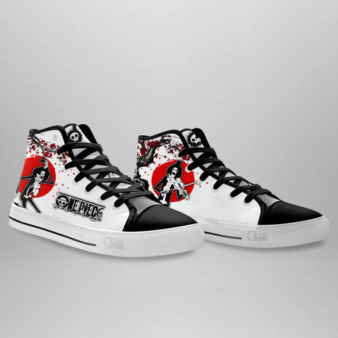 Brook High Top Shoes Custom Anime OP Sneakers Japan Style