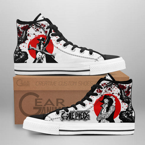 Dracule Mihawk High Top Shoes Anime OP Sneakers Japan Style