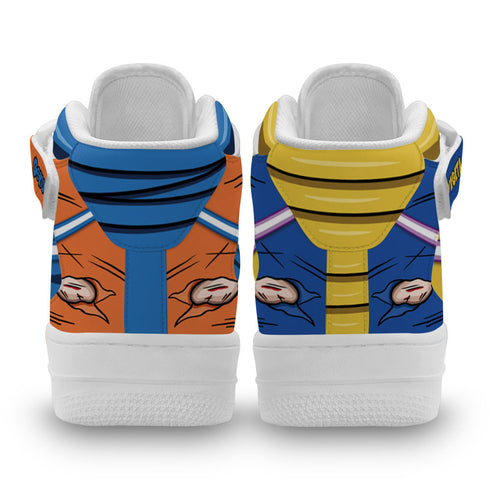 Goku and Vegeta Ki Blast Sneakers Air Mid Custom Dragon Ball Anime Shoes