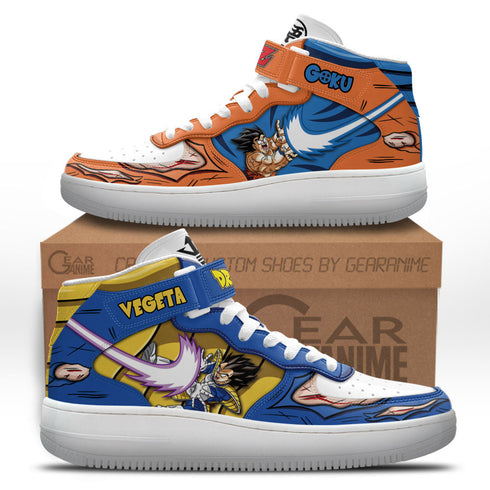 Goku ja Vegeta Ki Blast -lenkkarit Air Mid Custom Dragon Ball -anime-kengät