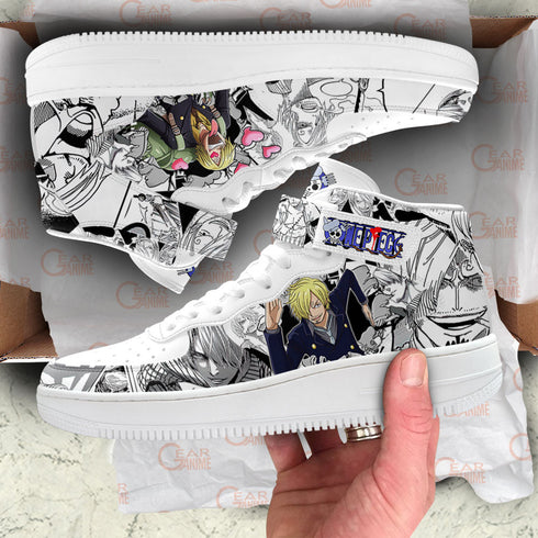 Sanji Sneakers Air Mid OP Custom Anime Shoes Mix Manga