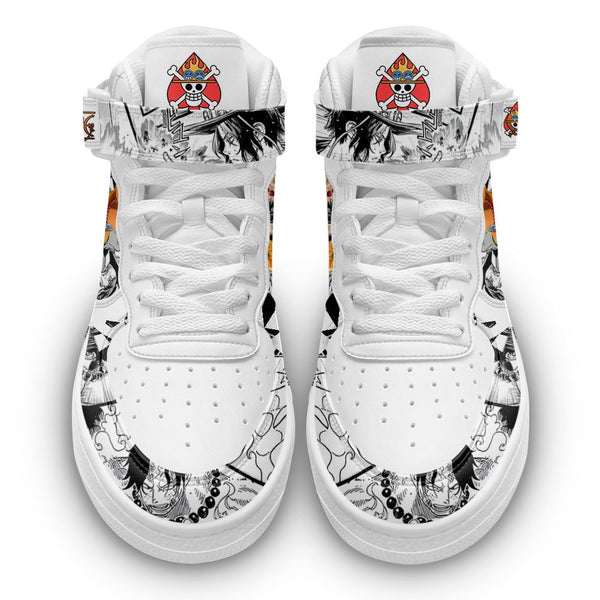 Ace Sneakers Air Mid OP Custom Anime Shoes Mix Manga