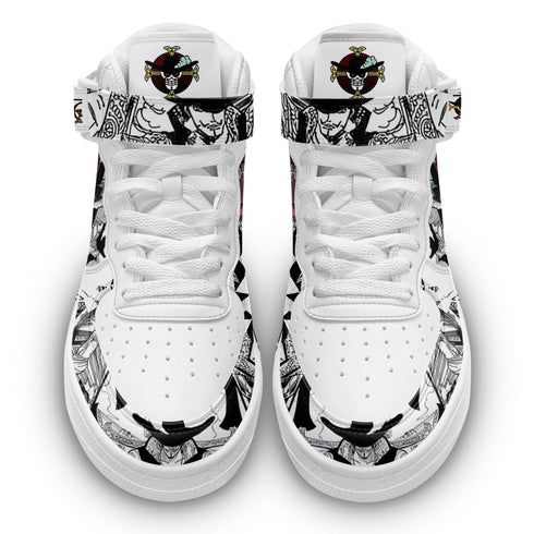 Mihawk Sneakers Air Mid OP Custom Anime Shoes Mix Manga