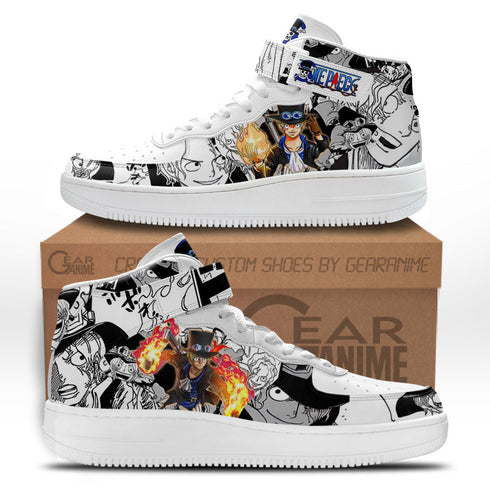 Sabo Sneakers Air Mid OP Custom Anime Shoes Mix Manga