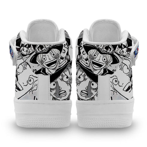 Sabo Sneakers Air Mid OP Custom Anime Shoes Mix Manga