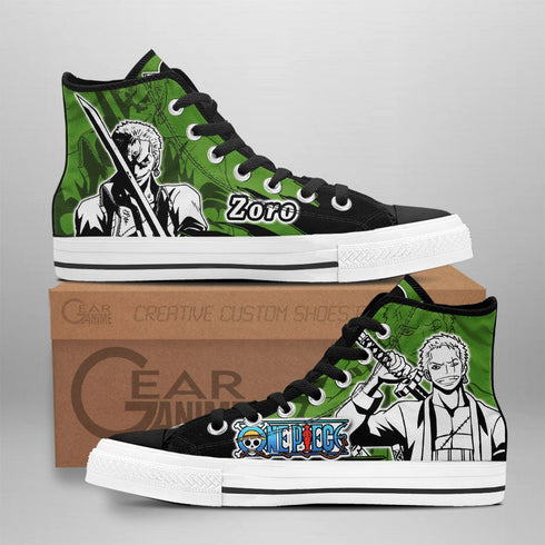 Roronoa Zoro hoge schoenen OP Custom Anime Sneakers Mix Manga