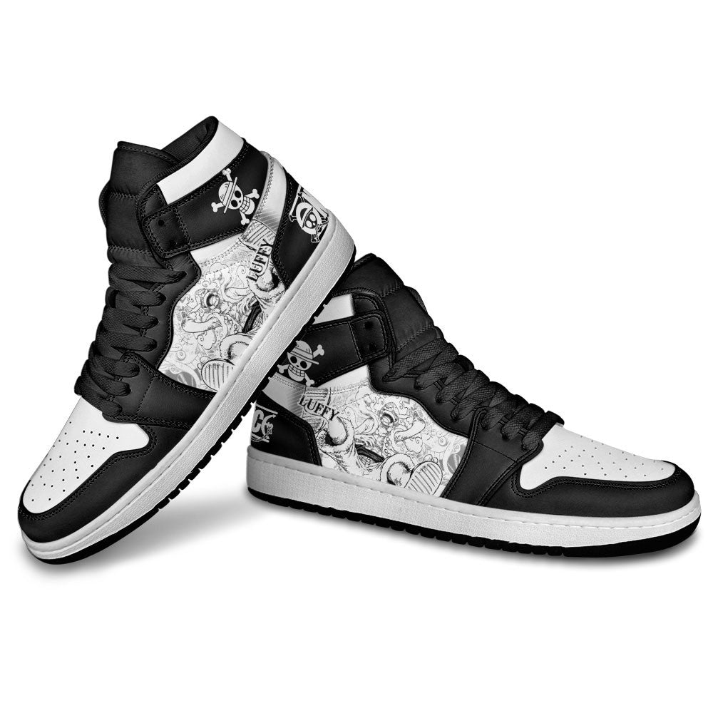 luffy gear 5 shoes Luffy Gear 5 Sneakers Custom OP Shoes Manga Style – Divesart